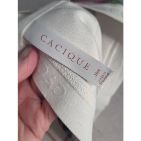 Cacique Plaid Christmas Lightly Lined No-Wire Bra Sz. 38H - Picture 6 of 11